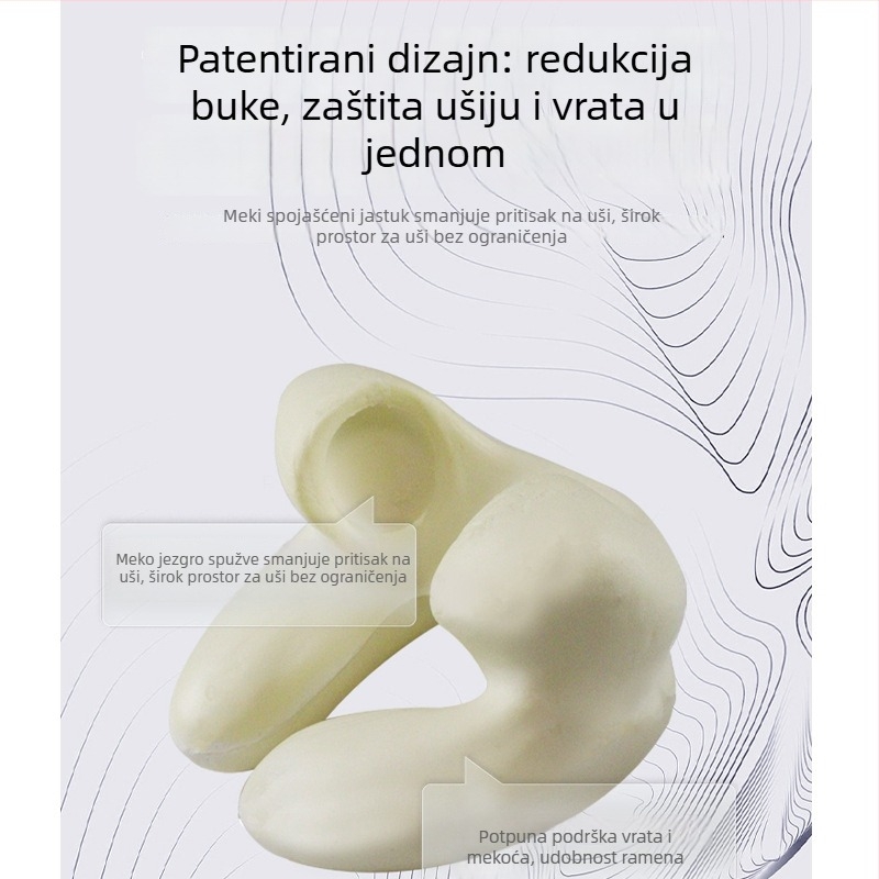 U-oblik jastuč memory cotton, s pletenim navlakom, težine do 1 kg, za opću odraslu uporabu