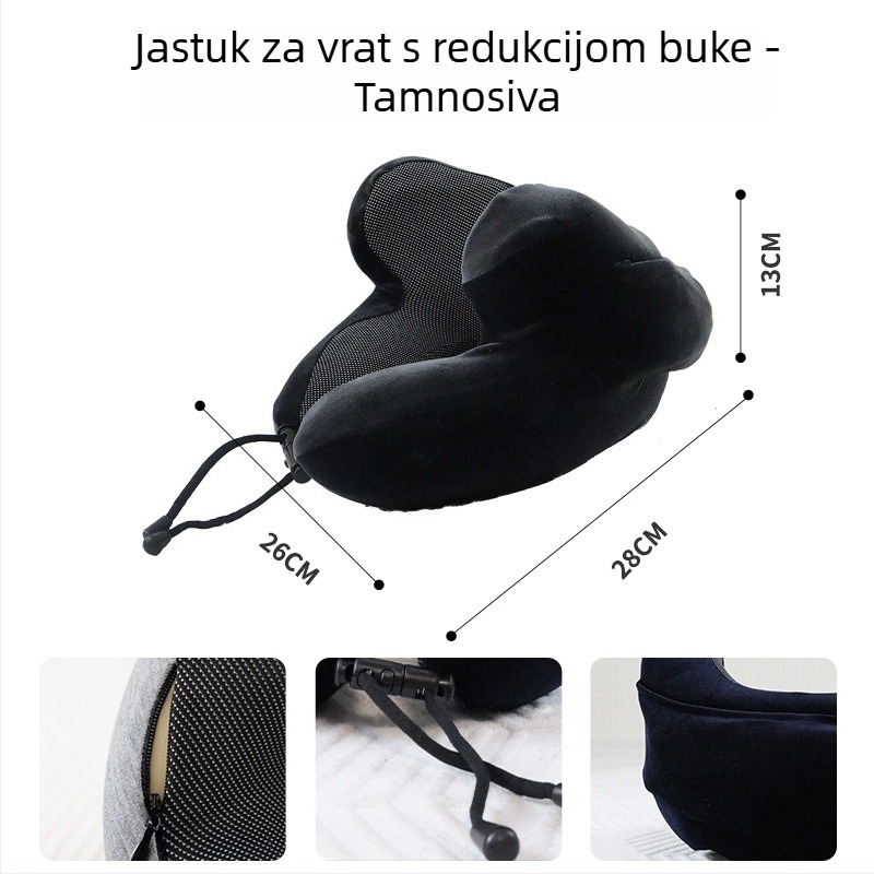U-oblik jastuč memory cotton, s pletenim navlakom, težine do 1 kg, za opću odraslu uporabu