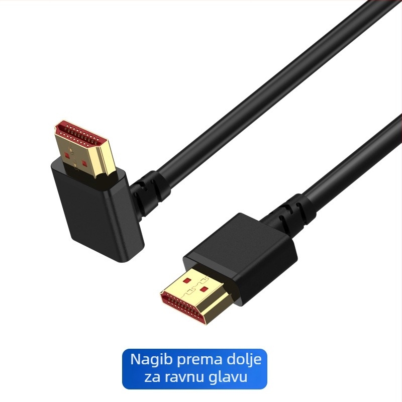 HDMI kabel s pravim kutom, HDMI 2.1, 8K/4K podrška, bakar bez kisika, pozlaćeni premaz