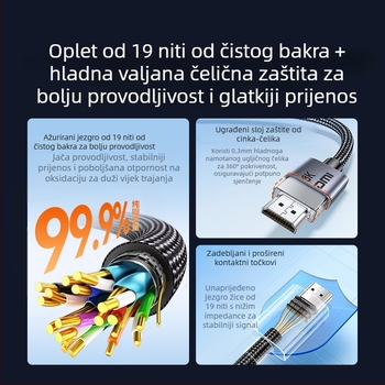 HDMI 2.1 kabel, Type A, zlatni konektori, podržava 8K i 4K