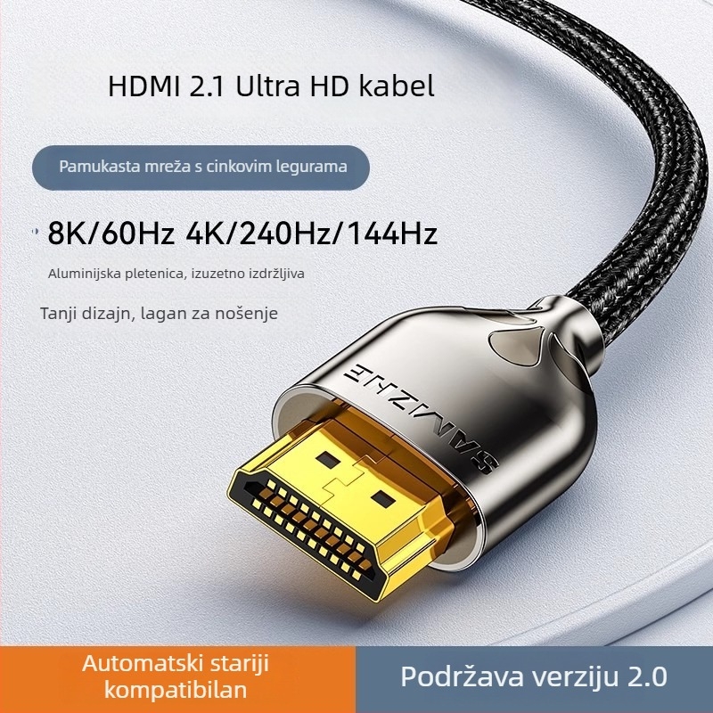 HDMI 2.1 kabel, Type A, zlatni konektori, podržava 8K i 4K