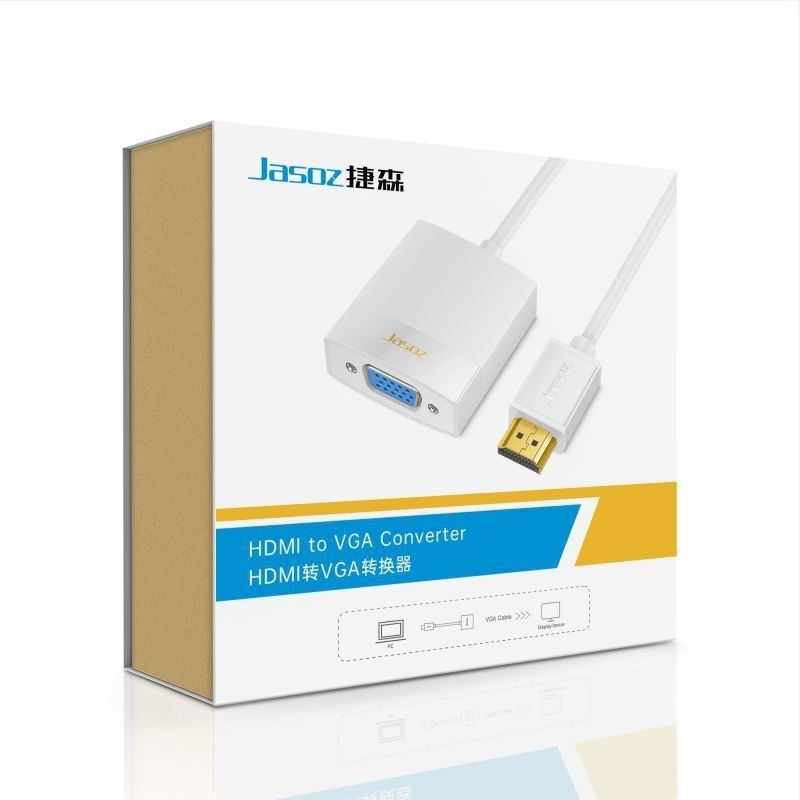 HDMI na VGA pretvarački kabel, HDMI-VGA adapter, duljina 0,25 m, bakreni vodiči, pozlaćeni priključci, model G101