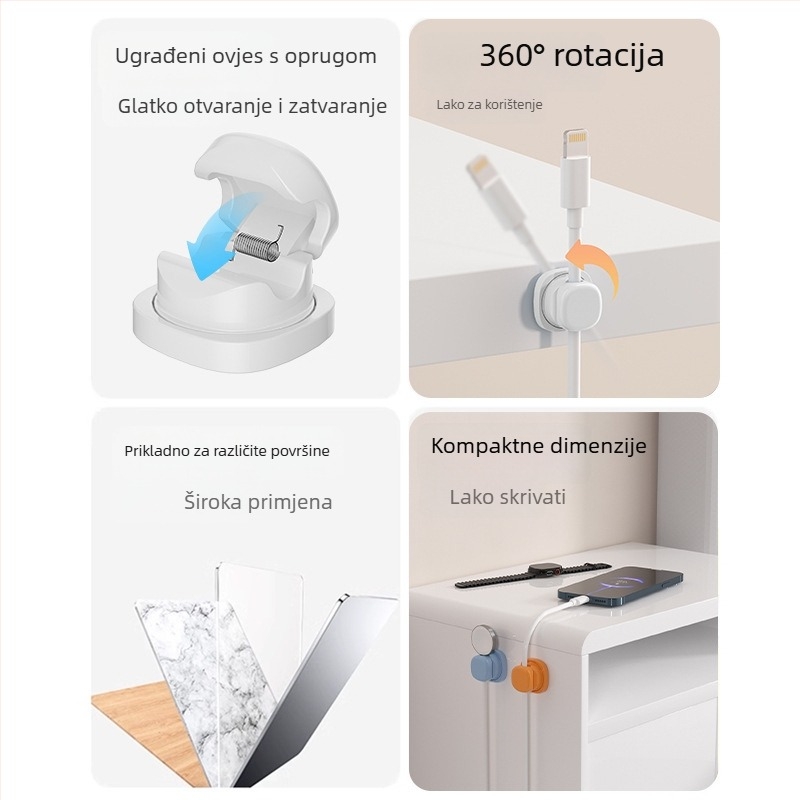 Držač kablova za stolno ploču – Plastika, jednostavan i moderan stil, brend Micrometer, skladištenje na radnoj površini, lansiran 2025