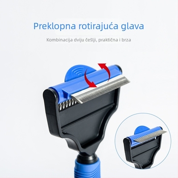 Dvojfunkcijski češalj za kućne ljubimce, rotirajućom glavom za raščešljavanje čvorova i uklanjanje dlake, od TPR materijala