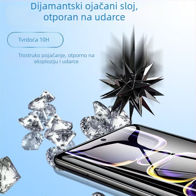 Redmi K60, K70 Pro, K50e i K80 – zaštitno staklo za cijeli zaslon od kaljenog stakla, zaštita od plave svjetlosti, otpornost na padove