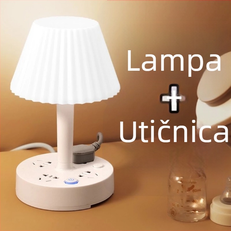 Stolna lampica s omotačkim dizajnom, meka svjetlost koja štiti oči, lampica za učenje (5V ugrađena baterija, CRI ≥95, metalni abažur, glasovna kontrola)