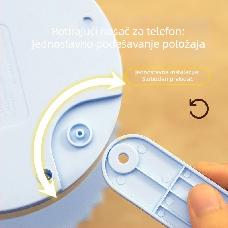 Stolna lampica s omotačkim dizajnom, meka svjetlost koja štiti oči, lampica za učenje (5V ugrađena baterija, CRI ≥95, metalni abažur, glasovna kontrola)