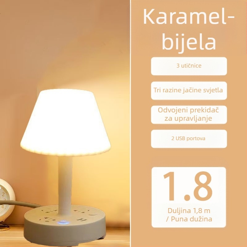 Stolna lampica s omotačkim dizajnom, meka svjetlost koja štiti oči, lampica za učenje (5V ugrađena baterija, CRI ≥95, metalni abažur, glasovna kontrola)