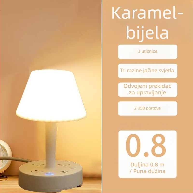 Stolna lampica s omotačkim dizajnom, meka svjetlost koja štiti oči, lampica za učenje (5V ugrađena baterija, CRI ≥95, metalni abažur, glasovna kontrola)