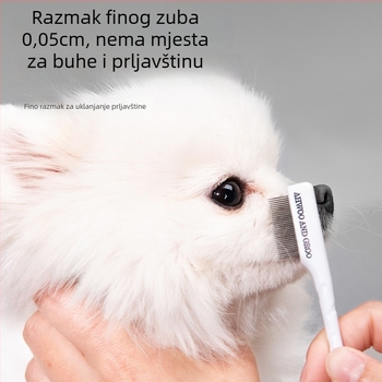 Set za njegu kućnih ljubimaca: češalj za suze i izlučevine oka, češalj s gusto raspoređenim zubima za buhe, konturne škare za mačke, nehrđajući čelik