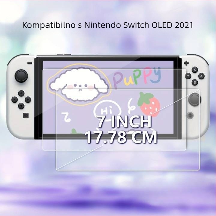 Kaljeno staklo zaštitno za zaslon Nintendo Switch OLED – 0,33 mm, prozirnost >93%, HD jasnoća, otporan na otiske prstiju, otpornost na padove, prašinu otporan