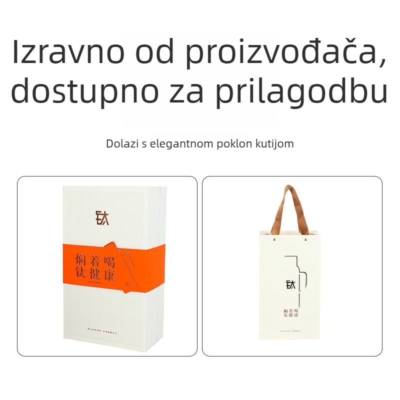 Titanijumski izolirani termos s ručkom, veliki kapacitet, izolacija 6-12 sati