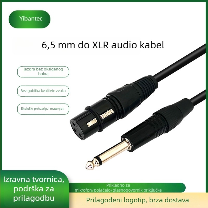 Easy Barium audio kabel 6,5 mm na XLR balansirani, trožilni vodnik, niklani konektori, OFC bakreni vodiči