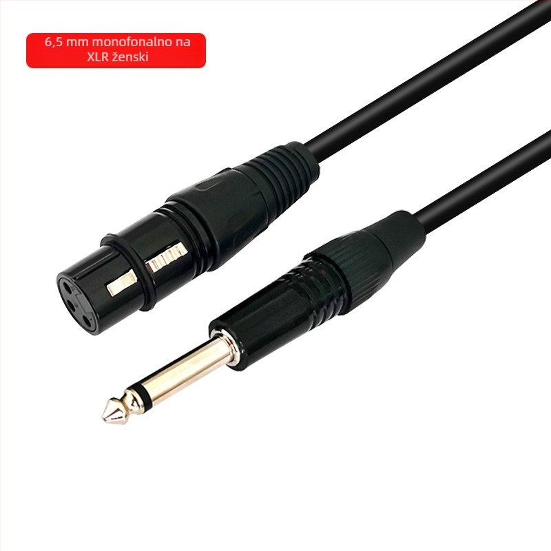 Easy Barium audio kabel 6,5 mm na XLR balansirani, trožilni vodnik, niklani konektori, OFC bakreni vodiči
