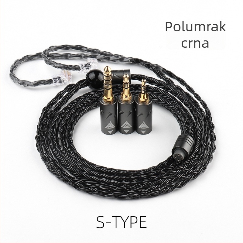 QKZ Q1 MAX žični kabel za slušalice, 16 vlakana, 352-jezgro srebreno obloženi bakreni vodič, impedancija 17 Ω, osjetljivost 109 dB