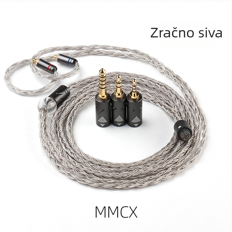 QKZ Q1 MAX žični kabel za slušalice, 16 vlakana, 352-jezgro srebreno obloženi bakreni vodič, impedancija 17 Ω, osjetljivost 109 dB