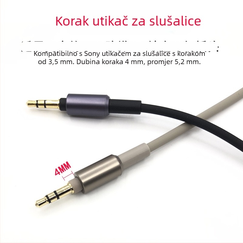 Kabel za slušalice Sony WH-H900N / 1000XM3 — audio kabel, zlatni premaz, vodič: OFC bakar, jezgro: čist bakar, OEM