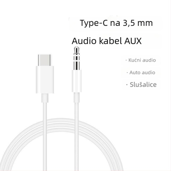 Kabel za auto audio za iPhone: Lightning na 3,5 mm i USB-C audio kabel
