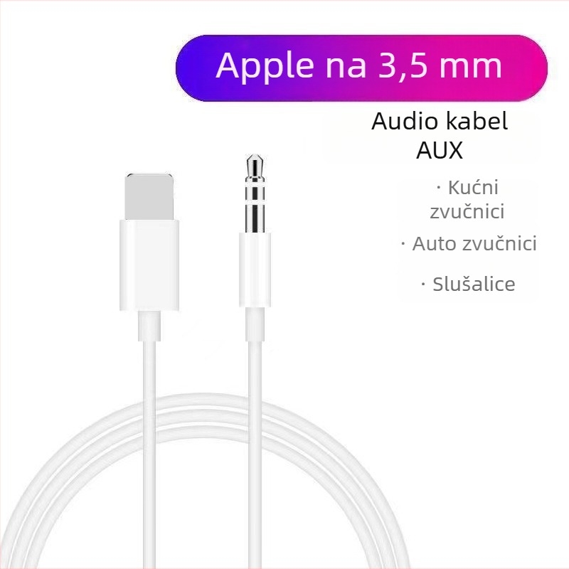 Kabel za auto audio za iPhone: Lightning na 3,5 mm i USB-C audio kabel