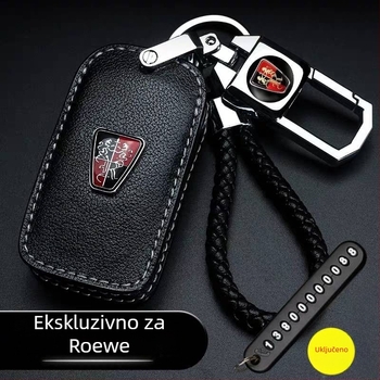 Roewe futrola za ključeve za modele i5, 350, RX3, 360, RX8, i6 Plus, RX5 Max — nojeva koža, visoka kvaliteta, unisex