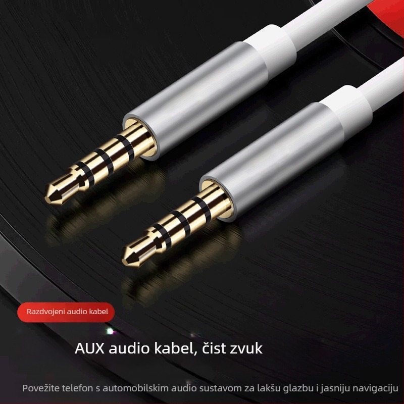 3.5 mm AUX audio kabel US-002, pozlaćeni, jezgra od emajliranog bakra, ROHS