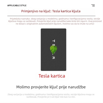 Držač kartice ključa Tesla za Model Y i Model 3 — ABS plast, Minimalistički stil, NFC, Kopča