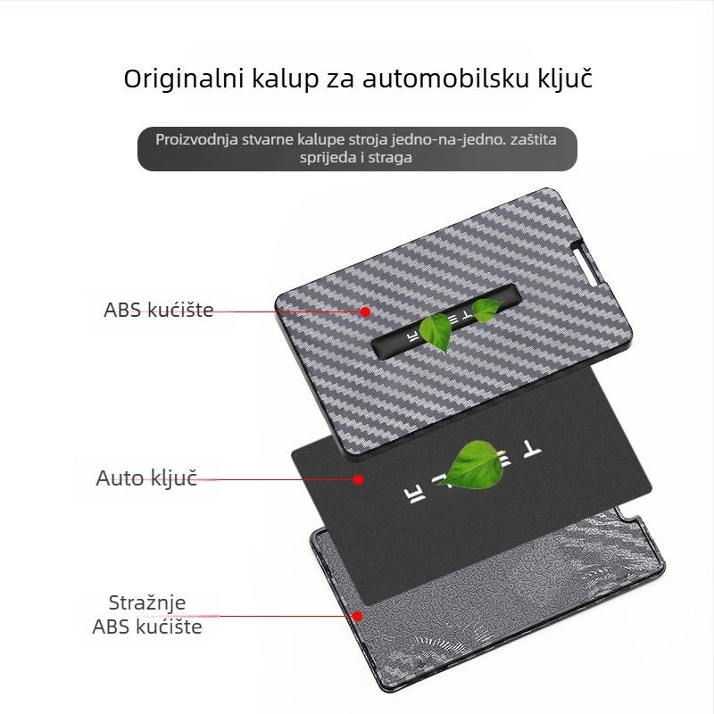Držač kartice ključa Tesla za Model Y i Model 3 — ABS plast, Minimalistički stil, NFC, Kopča