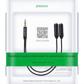 Jinghua audio kabel s dva muška i jedan ženski konektor, 2-u-1 adapter za mikrofon i slušalice za računalo i telefon