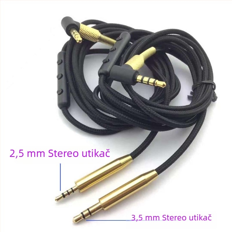 Kabel za slušalice Bose QC35, 2,5 mm na 3,5 mm, zlatni priključci, jezgra od aluminijske legure