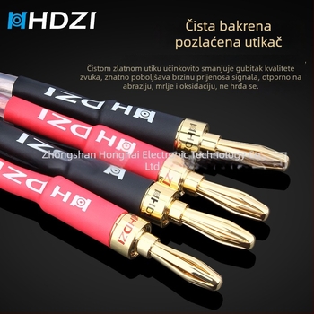 Audiophile kabel za zvučnike s dvostrukim banana konektorom i glavnim audio kabelom za povezivanje