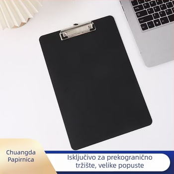 Hono A4-8036-black PP plastna mapa s klipom za ploču — klipsa 14,3, debljina ploče 2,3, širina stražnjeg dijela 2,3; tisk logotipa dostupan.