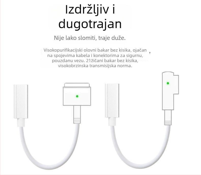 USB-C na MacBook MagSafe2 magnetski kabel za brzo punjenje, model magsafe2/1, 180 cm, kompatibilan s MacBook Air i Pro