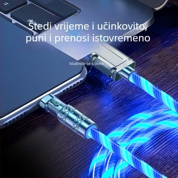 Novi USB kabel za punjenje s 180° zakrivom i svjetlosnim efektom za Android i Huawei telefone