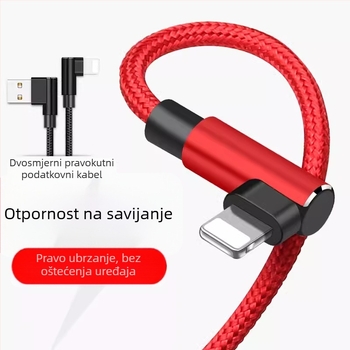 Nylon kabel za punjenje Apple iPhone i iPad, opleten, 1 m, OEM, Green Master's Energy