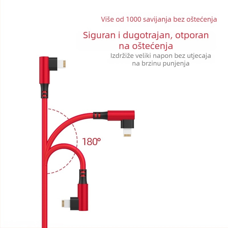 Nylon kabel za punjenje Apple iPhone i iPad, opleten, 1 m, OEM, Green Master's Energy
