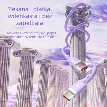 USB-C podatkovni kabel 3-u-1 za brzo punjenje, pleteni metalni dizajn, 120W max, s jednim konektorom