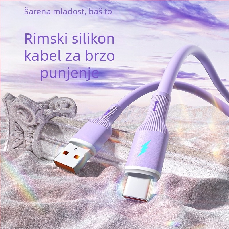 USB-C podatkovni kabel 3-u-1 za brzo punjenje, pleteni metalni dizajn, 120W max, s jednim konektorom