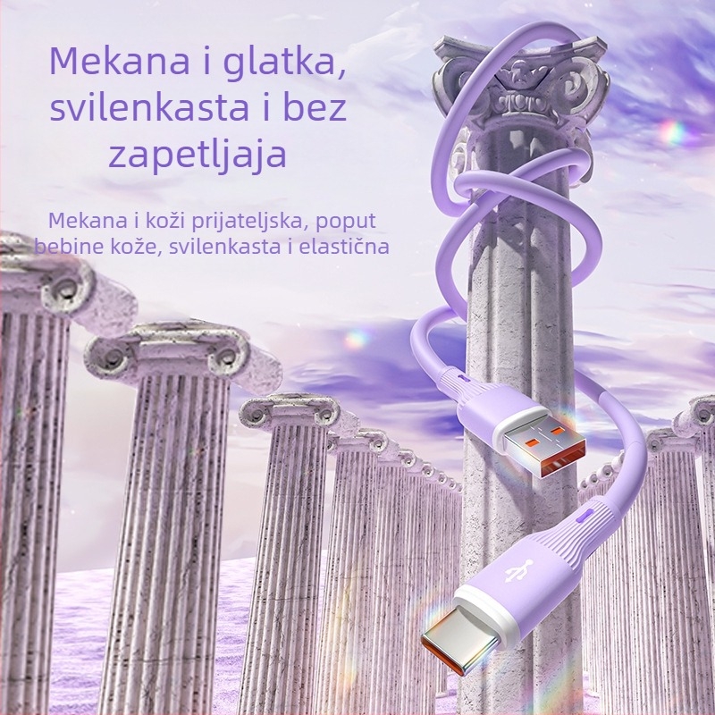USB-C podatkovni kabel 3-u-1 za brzo punjenje, pleteni metalni dizajn, 120W max, s jednim konektorom