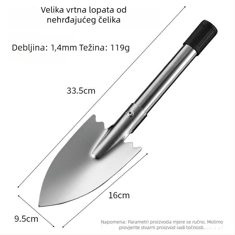 Lopata od nehrđajućeg čelika za vrtlarstvo Bo Huang, za cvijeće i plijevljenje