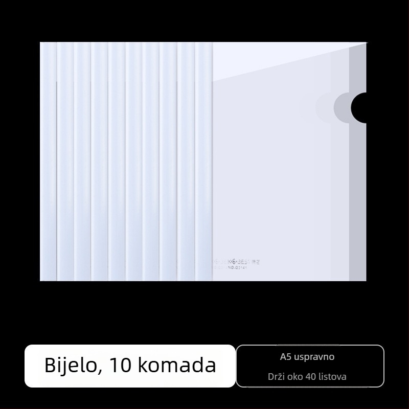 Kobest klips s polugom za dosije – višeslojna mapa s prozirnim klipom za dokumente, set 10 kom., PP materijal, debljina ploče 0.17 mm