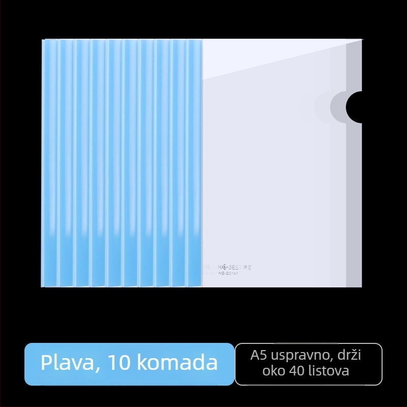Kobest klips s polugom za dosije – višeslojna mapa s prozirnim klipom za dokumente, set 10 kom., PP materijal, debljina ploče 0.17 mm