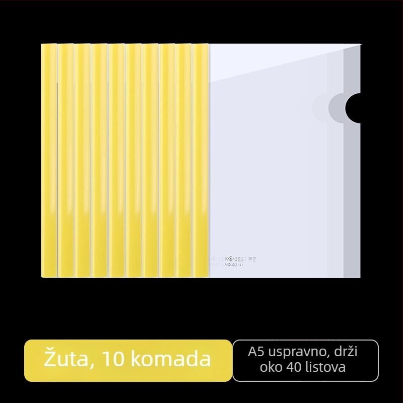 Kobest klips s polugom za dosije – višeslojna mapa s prozirnim klipom za dokumente, set 10 kom., PP materijal, debljina ploče 0.17 mm
