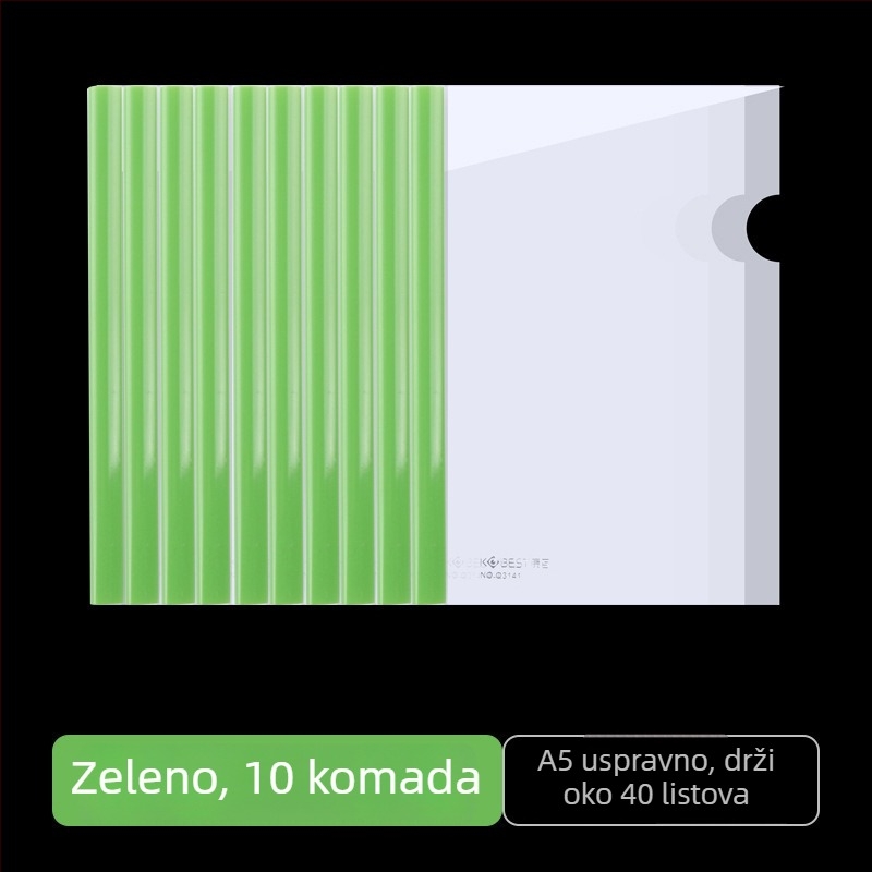 Kobest klips s polugom za dosije – višeslojna mapa s prozirnim klipom za dokumente, set 10 kom., PP materijal, debljina ploče 0.17 mm