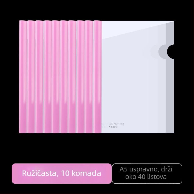 Kobest klips s polugom za dosije – višeslojna mapa s prozirnim klipom za dokumente, set 10 kom., PP materijal, debljina ploče 0.17 mm