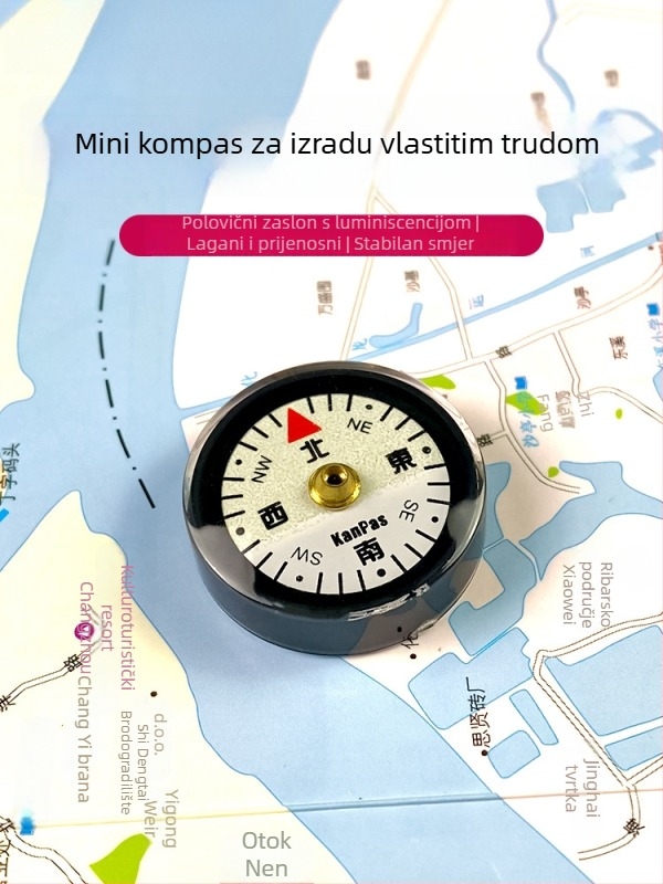 Mini kompas, prijenosni, lagan, DIY dijelovi, dodatak za torbu