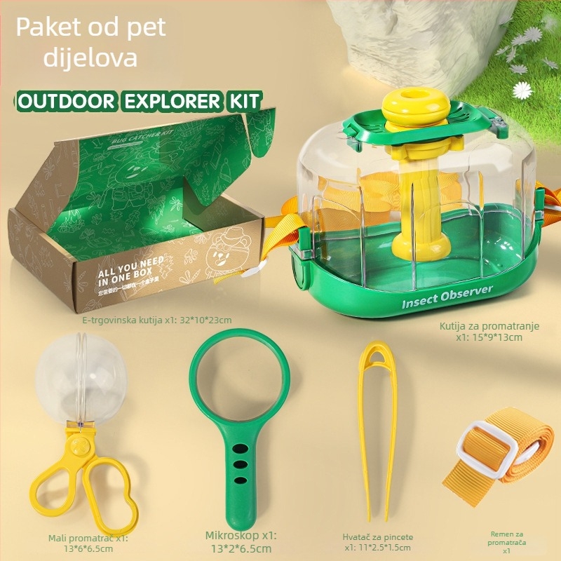 Set za promatranje insekata s kompasom, povećalom i teleskopom – plastika, DIY, obrazovna igra iz fizike za djecu 4–6 godina