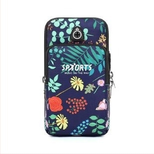 Torba za ruku za trčanje s držačem telefona, unisex, Oxford materijal, cvjetni uzorak, podstava od poliestera, prozračna