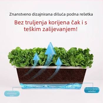 Pravougaoni balkon lonac za povrće od smole s prilagodljivim protokom vode