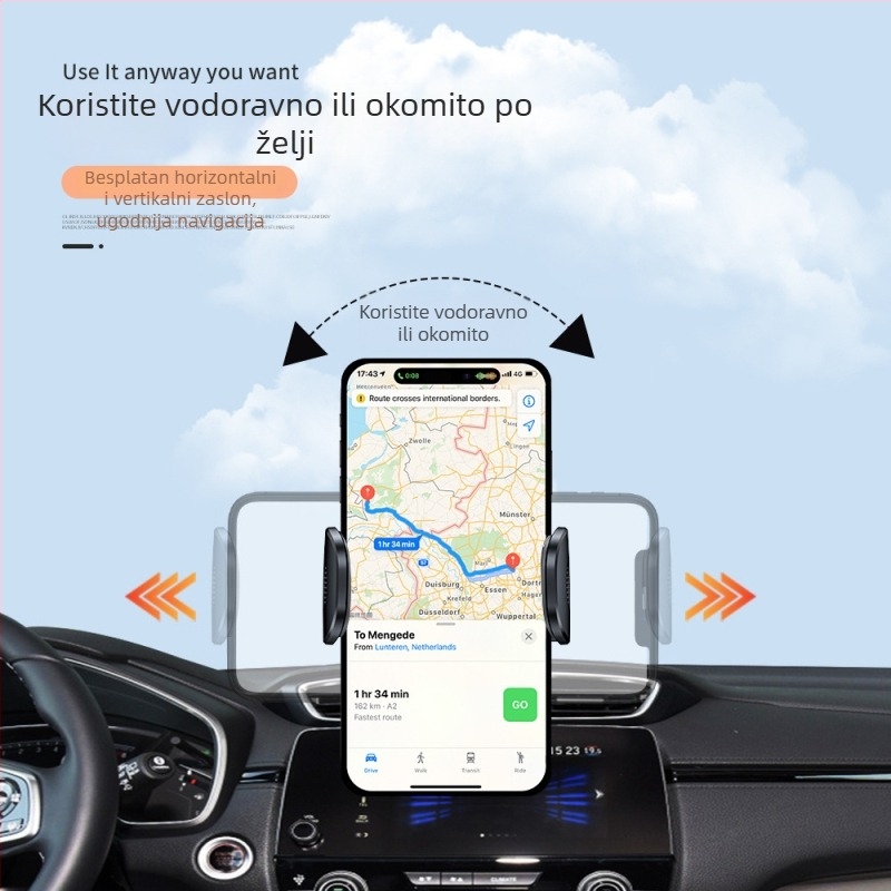 Držač za telefon u automobilu na otvor za ventilaciju, otporan na vibracije, brza ugradnja u 3 sekunde, kompatibilan s instrument pločom, podržava graviranje logotipa
