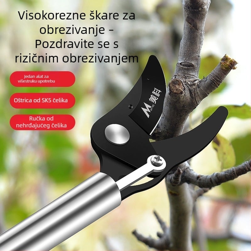 Škare za obrezivanje grana s dugim dometom za visoke grane i voćna stabla